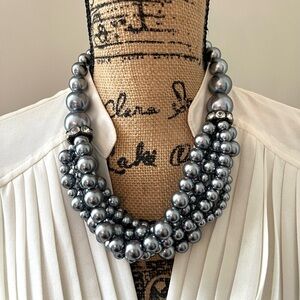 Silver Blue Bauble Necklace